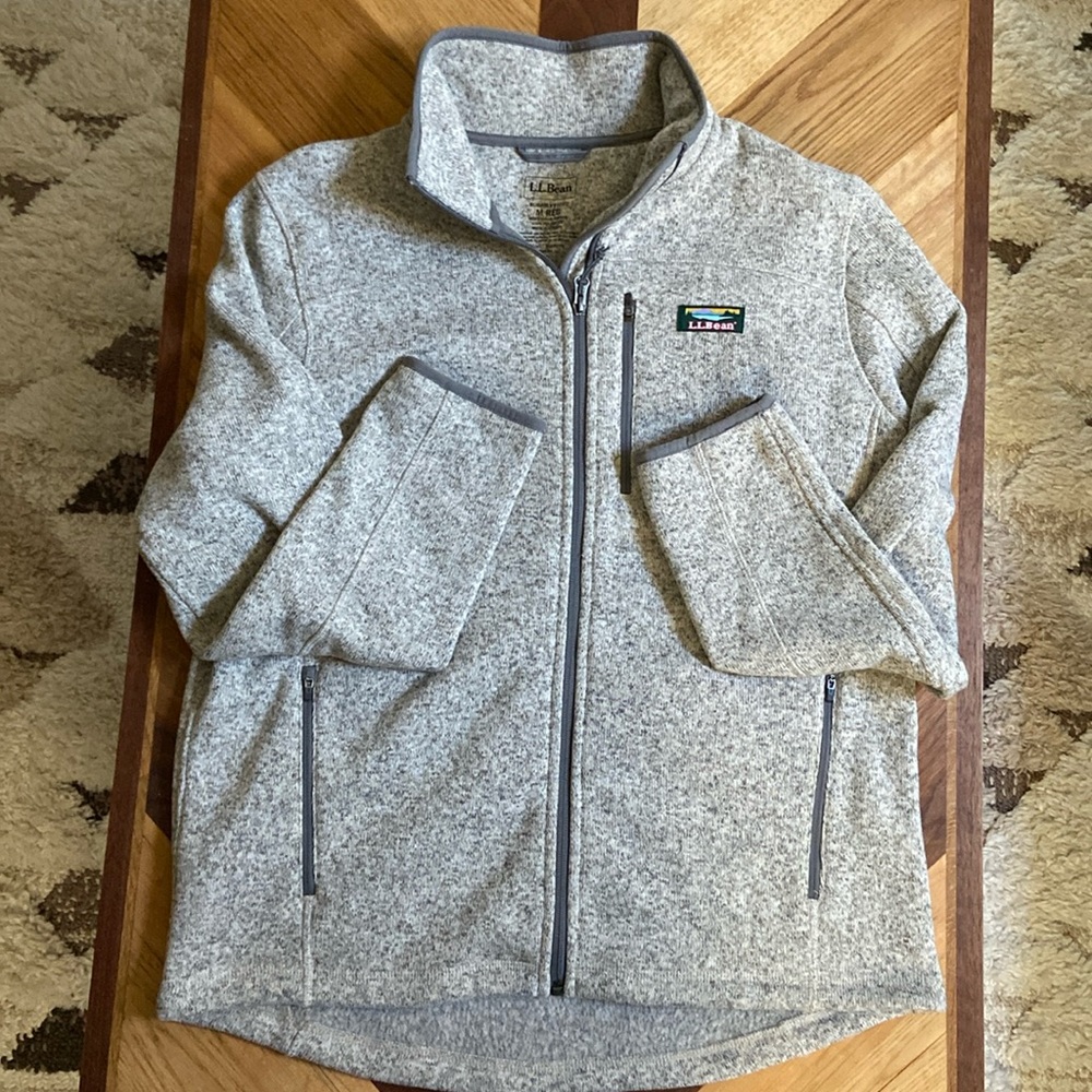 L.L. Bean Light Gray Full-Zip Jacket